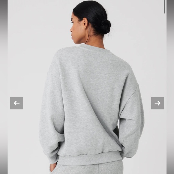 ALO YOGA Accolade Crew Neck Pullover XXS Core: Athletic Heather Grey NWT - Picture 3 of 6